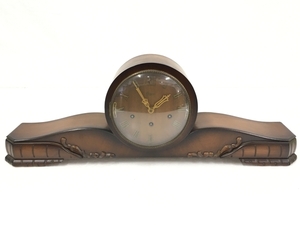 Urgos ウルゴス ゼンマイ式 木製 置時計 ドイツ製 現状品 ジャンク T6170238