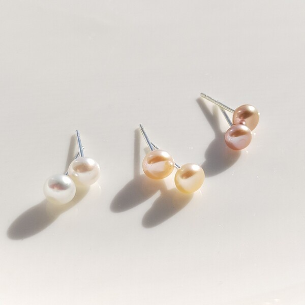 パールピアス 5-6mm s999 純銀 シンプル 淡水パール