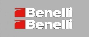 送料無料 海外 ◇ ベネリ BENELLI ロゴ White 100mm 2枚セット ステッカー シール