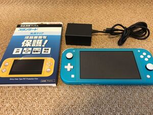 【美品】Nintendo Switch Lite ターコイズ+液晶保護フィルム付