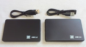 HDD外付けケース 黒 2.5インチ用 USB3.0 SATA プラグアンドプレイ 2個セット