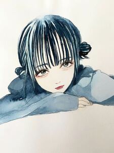 【Dora hand drawn illustration】 Original blue and girl B5 size