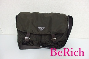 Prada Shoulder Bag BT1738 Khaki Nylon Leather Pocono PRADA [Used] bk6158, Bag, bag, Prada in general, Shoulder bag