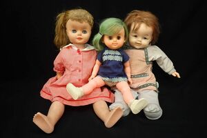 ◆昭和レトロ 人形まとめて 3体 抱き人形 人形遊び◆おままごと/スリープアイ/消費税0円