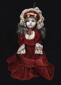 ▲人形04 Collector's Doll コレクターズドール(全長約60cm)▲ビスクドール/アンティーク/ドレス/CD-132/フランス人形/消費税0円