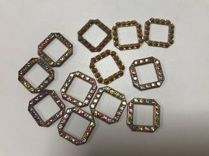  Vintage Swarovski 2 piece square parts rhinestone 