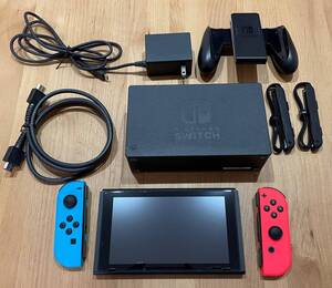 Nintendo Switch ニンテンドースイッチ 新モデル ネオンブルー・ネオンレッド 中古
