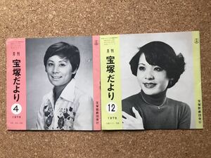 1976年2冊◇宝塚だより　4月号・12月号◇表紙　汐見里佳・大湖かつら