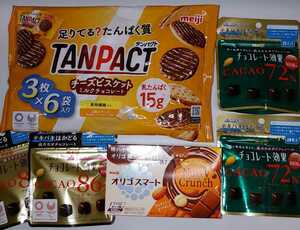 お菓子詰め合わせ 　meijiタンパクト　チョコレート効果2種4袋　　オリゴスマート　計6点