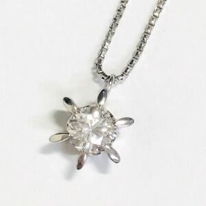 *Pt850/Pt900 diamond 0.308ct pendant necklace *