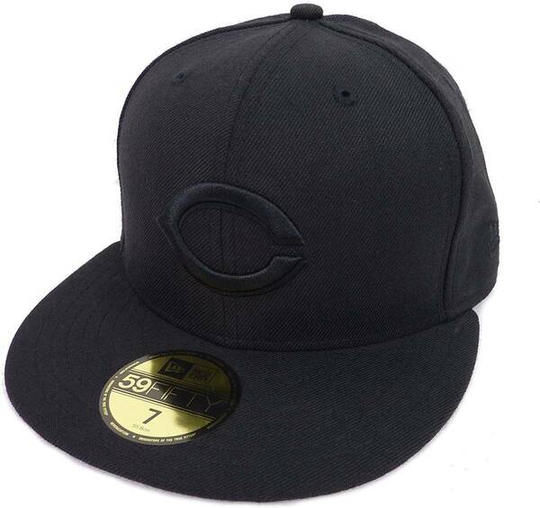 New Era ニューエラ MLB Cincinnati Reds シンシナティ レッズ ベースボールキャップ ブラック/ブラック 7 1/8 56.8cm【並行輸入品】