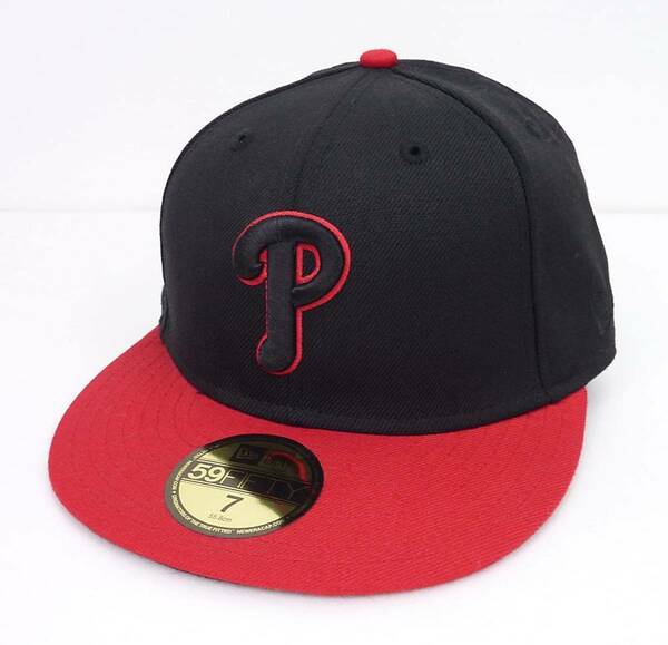 New Era ニューエラ MLB フィラデルフィア フィリーズ ベースボールキャップ（ブラック/レッド）(7 55.8cm) [並行輸入品]