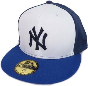 New Era ニューエラ MLB ニューヨーク ヤンキース ベースボールキャップ (ホワイト/ネイビー/ブルー) (7 3/8 58.7cm) [並行輸入品]