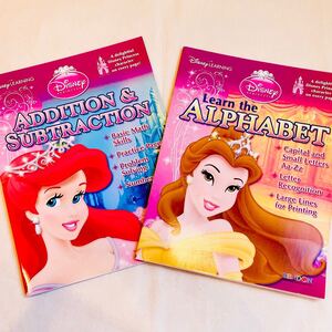 新品/ディズニープリンセス英語絵本 ワークブック アルファベット 算数 知育絵本