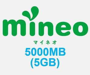 マイネオ mineo パケットギフト 5000MB (5GB)