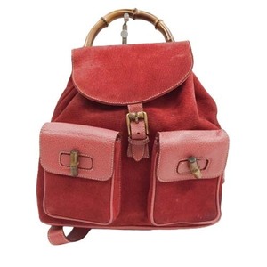  Izumi магазин 21-258[ есть перевод специальная цена ] Gucci bamboo рюкзак замша x кожа красный красный 003.2058.0016 задний сумка редкость карман много 
