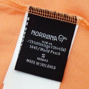 程度良好 北欧Norronaノローナ オーガニックコットンTシャツ /29 Cotton Logo T-shirts レディース海外S 日本M パステルオレンジの画像3