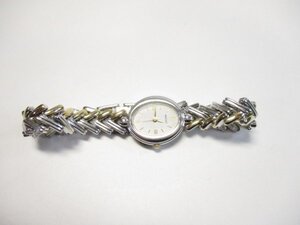 【送料無料】【動作確認済】SEIKO セイコー 1221 5930 電池式 クォーツ レディース 腕時計 ホワイト × ゴールド × シルバー 電池交換済