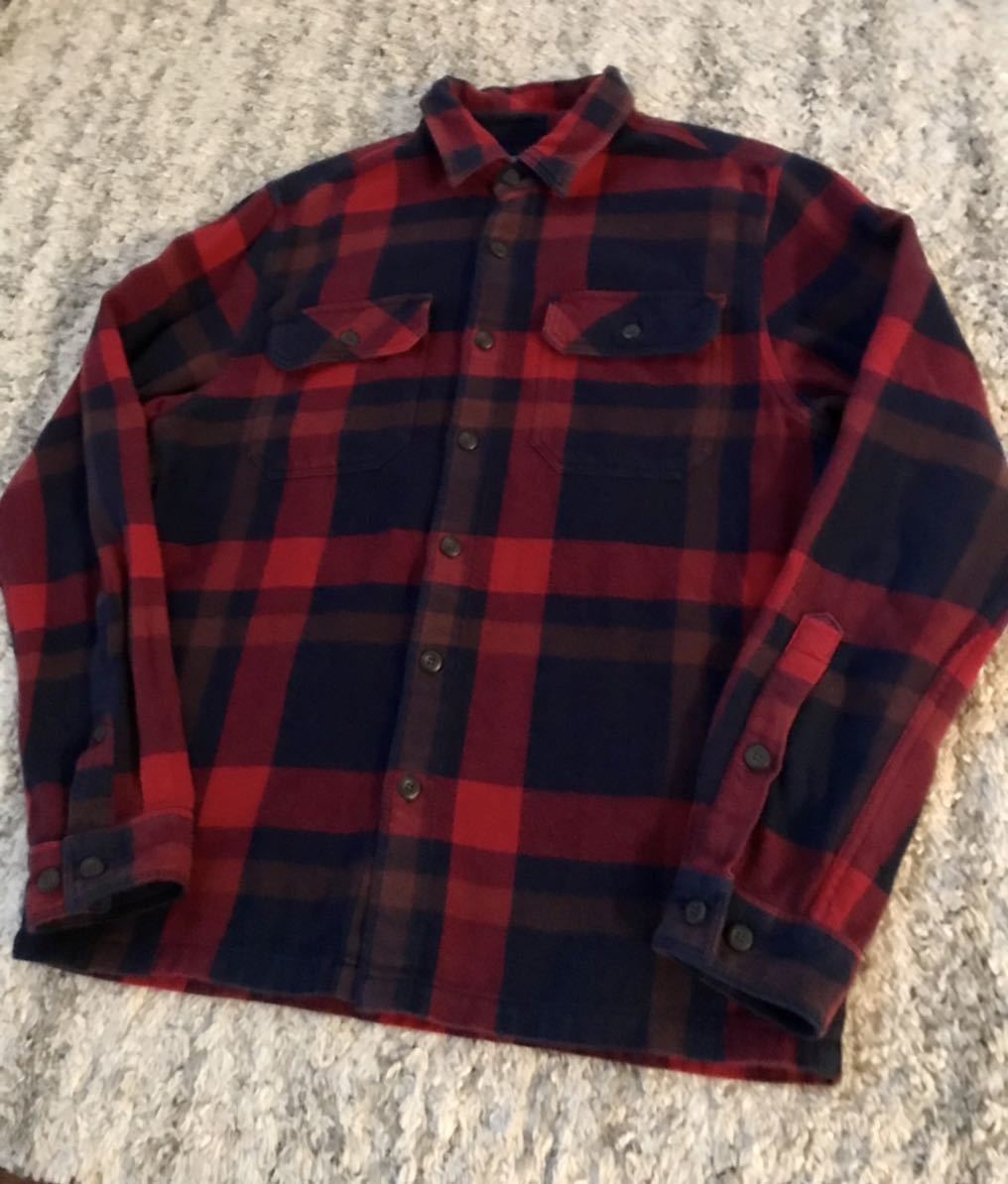 New限定品 L ストライプ ネルシャツ 長袖 開襟 Cotton Organic パタゴニア Patagonia 09年 ヴィンテージ Old F9 レア 長袖シャツ Labelians Fr