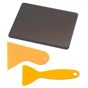新品！茶色 ガラス板　ジラコヘラ（セット） 革床面磨きガラス板 レザークラフト工具 道具(ワンランク上の品格)