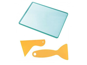 ガラス板　ジラコヘラ（セット） 革床面磨きガラス板 レザークラフト工具 道具