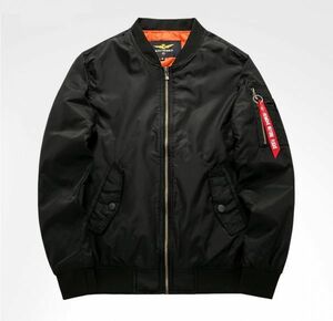 SALE! メンズ 中綿 ブルゾン ライダース バイク MA-1 フライトジャケットブルゾン ミリタリー 春 秋 冬 ブラック ・5XL