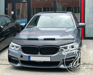 BMW 5シリーズ G30 2017-2020 フードブラ ダイヤモンドステッチ ボンネット マスク フロント バンパー カバー ガード CB257