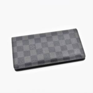 H 1円スタート LOUIS VUITTON ルイヴィトン ポルトフォイユ ダミエ レザー ブラック グレー 長財布