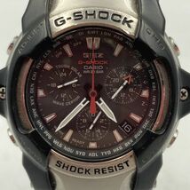 B229-U8-4481◎CASIO カシオ G-SHOCK ジーショック アナログ DATE デイト クロノグラフ GIEZ タフソーラー 電波ソーラー シルバー ②_画像1