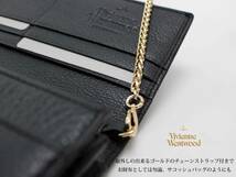 新品◆ヴィヴィアン・ウエストウッド 61600円 柔らかなカーフレザーのボディーに大きなＯＲＢを配したインパクトのあるかぶせ長財布。_画像10
