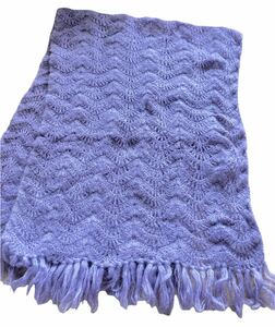  hand-knitted stole feather woven rug retro purple purple stylish lady's 