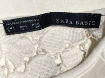 【ZARA BASIC】ザラ ベーシック オフホワイト ホワイト ドレス ワンピース レース 花柄 刺繍 USA Sサイズ レディース_画像5