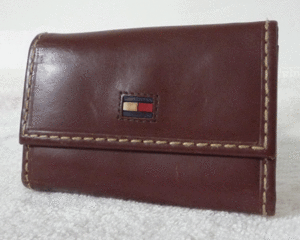  Tommy Hilfiger TOMMY HILFIGER leather Brown tea 6 ream key case 