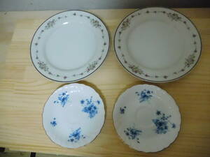 H231-31U　皿　2客（ROIYALCHINA）径約20.9ｃｍ　茶拓　2客（Family　China）径約14.3ｃｍ　中古　(H2)