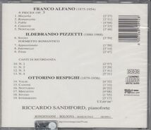 [CD/Bongiovanni]F.アルファーノ:4つの小品Op.3&I.ピッツェッティ:夢&ロマン的な詩曲&レスピーギ:ワルツ他/R.サンディフォルド(p)_画像2