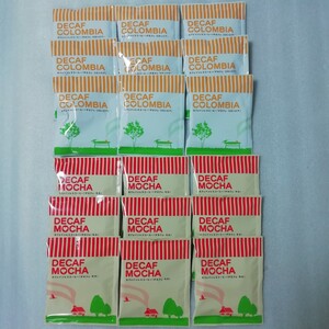 2種類18袋 コロンビア モカ 辻本珈琲 デカフェ カフェインレスコーヒー ドリップコーヒー