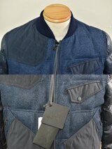 【未使用】MONCLER LECLERC モンクレール レザー ダウンジャケット スタジャン ネイビー size2 定価38万円_画像5