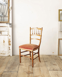 jf02581b 仏国*フランスアンティーク*家具 ナポレオンチェア サロンチェア ダイニングチェア 木製椅子 ファブリック アンピール様式 ロココ