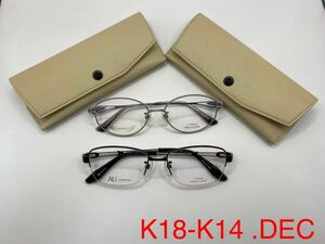 パリミキ　AU advance まとめ　メガネ　フレーム　k18 K14 dec (一部入り) 日本製　新品未使用　眼鏡