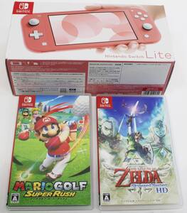 Nintendo Switch Lite マリオゴルフ スーパーラッシュ ゼルダの伝説 スカイウォードソードHD ゲーム機 ゲーム ソフト 【1円】 2112-113