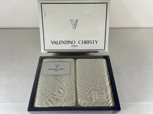 【保管品】VALENTINO CHRISTY ゲストタオル 2枚セット 綿100％ ホワイト 未使用 長期保管