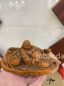 七福神　縁起物　布袋尊 布袋様　仏教美術 木彫仏像 彫刻工芸品 