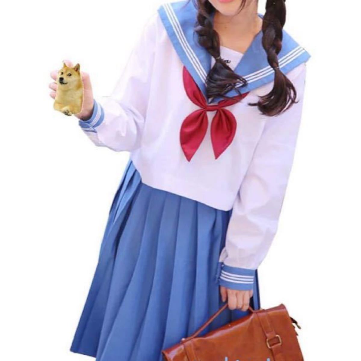 爆売り!】 夏セーラー服セット エンジ3本ライン(本格的)195cm超