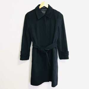 F3766dL*a chambre d'inela car mbrudo Ine * size 38 S~M rank coat long coat Anne gola black lady's made in Japan ine