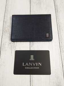 メンズ　LANVIN ランバンコレクション　パスケース　定期入れ　ネイビー　18