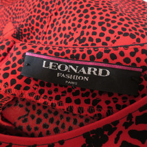 #apc レオナール LEONARD カットソー LL 赤 黒 総柄 レオパード ヒョウ柄 レディース [666237]_画像6