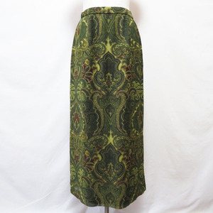 #ANC LELIAN LEILIAN SKIRT 9 Green Paisley Pattern Ladies [715818]