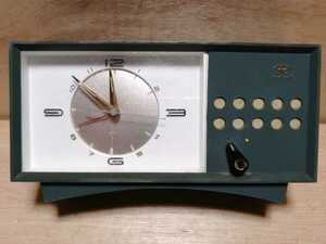 オルゴール時計　1960年代　RHYTHM 皇帝ワルツ　SANKYOオルゴール　記念品[東金信用組合]　置時計 機械式 手巻き　昭和レトロ 　10TK26o1
