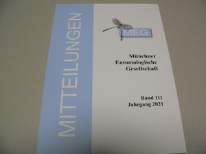 ドイツの昆虫雑誌111巻　鱗翅目・甲虫・ハチ目　Mitteilungen der Munchner Entomologischen Gesellschaf　2021年