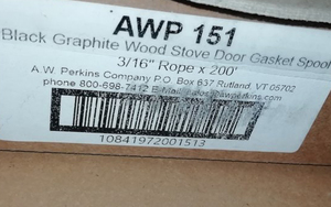 A.W Perkins AWP151 ガスケットグラスファイバーロープ（黒）4.76mm（3/16”）×4.5ｍ